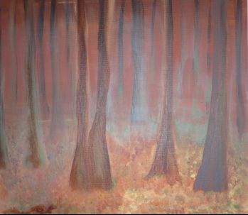 Nebelwald - Acryl auf Leinwand 40 x 40 cm