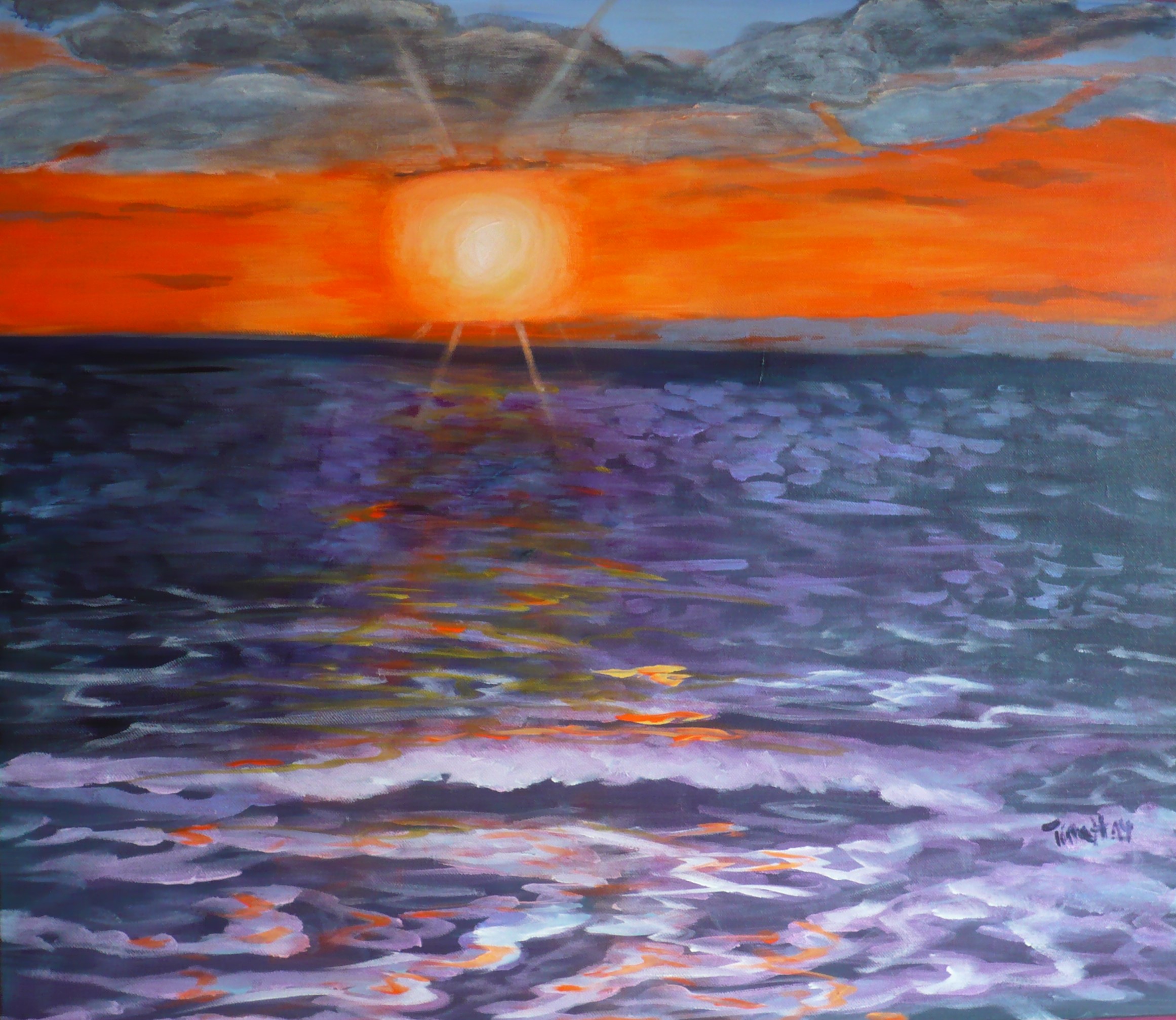 Sonnenuntergang - Acryl auf Leinwand 60 x 60 cm