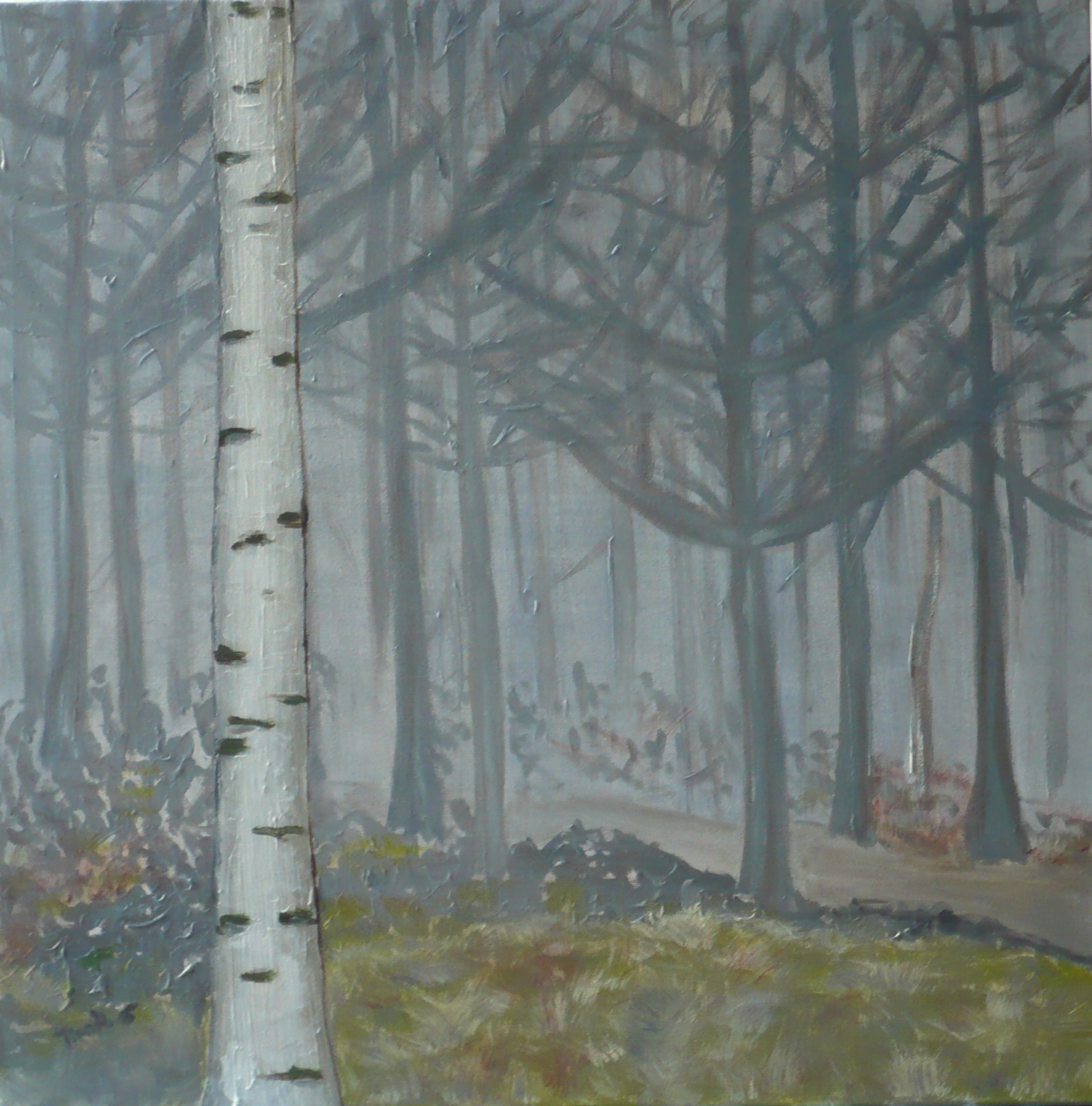 Winterwald Acryl auf Leinwand 50 x 50 cm