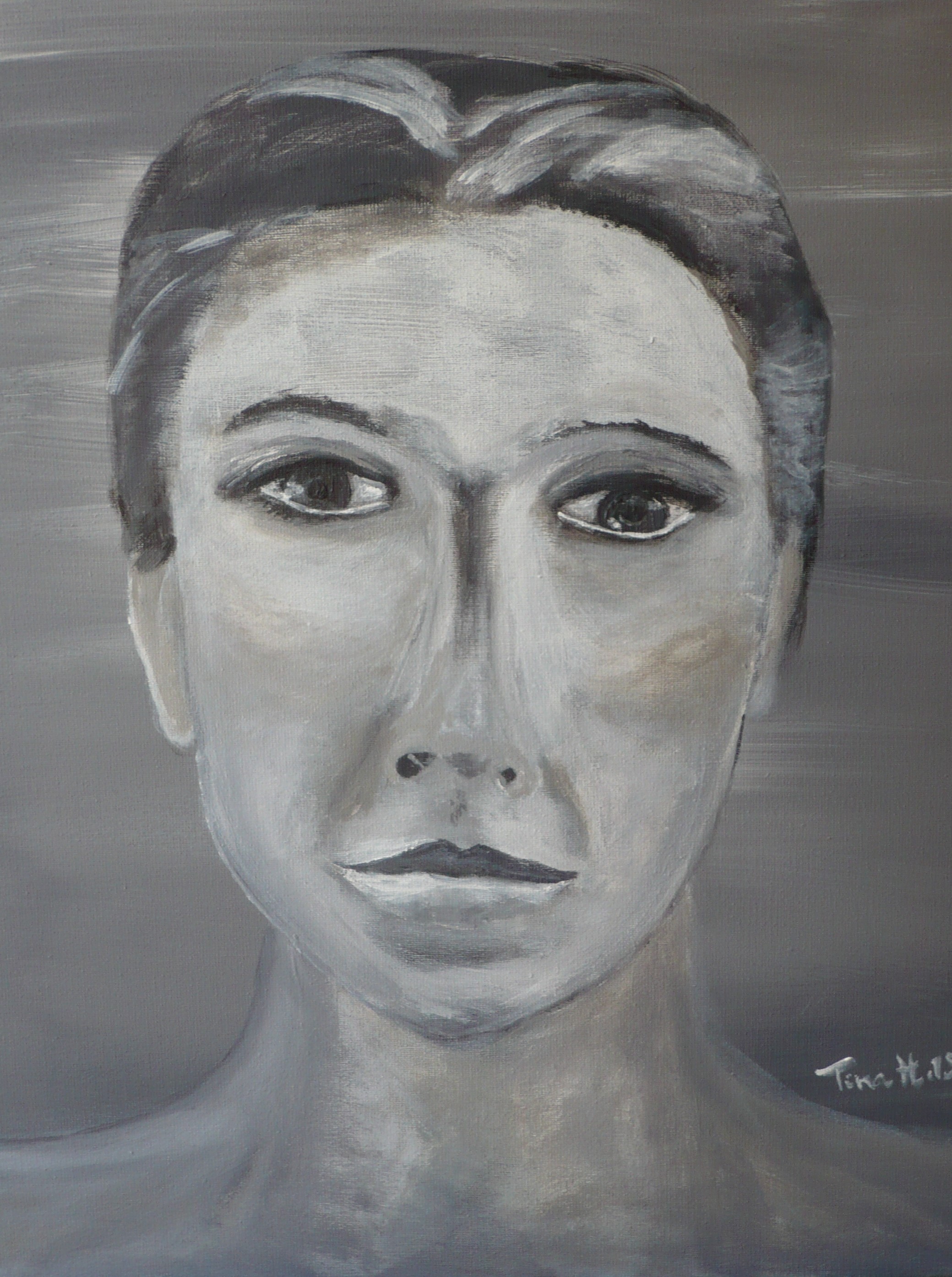 Frauenkopf - Acryl auf Leinwand 30 x 40 cm