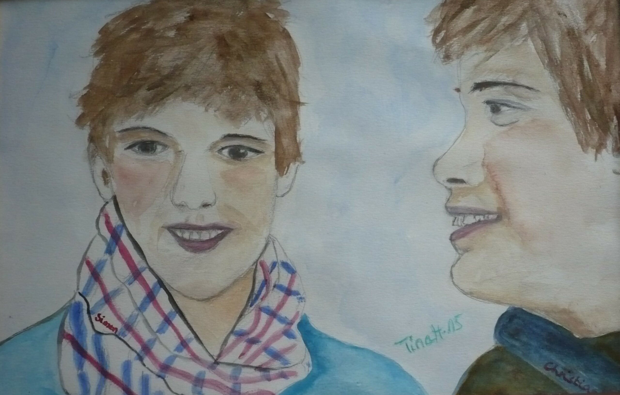 Simon und Christian - Aquarell, 20 x 30 cm